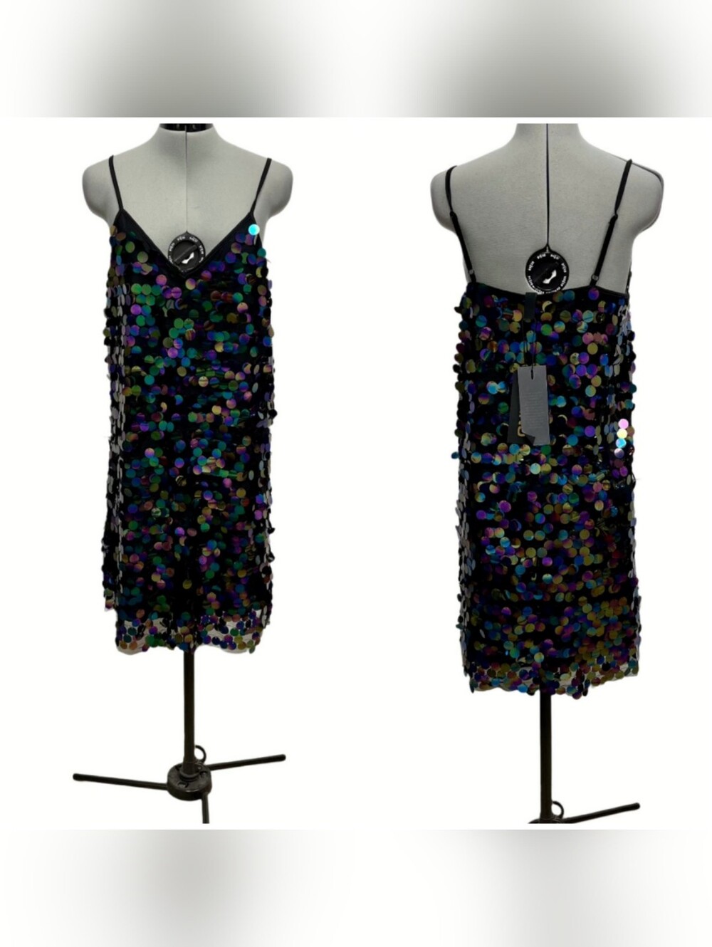 NWT Onlemili S/l Sequins Black Short Party Holiday Sexy Mini Dress - Picture 12 of 16